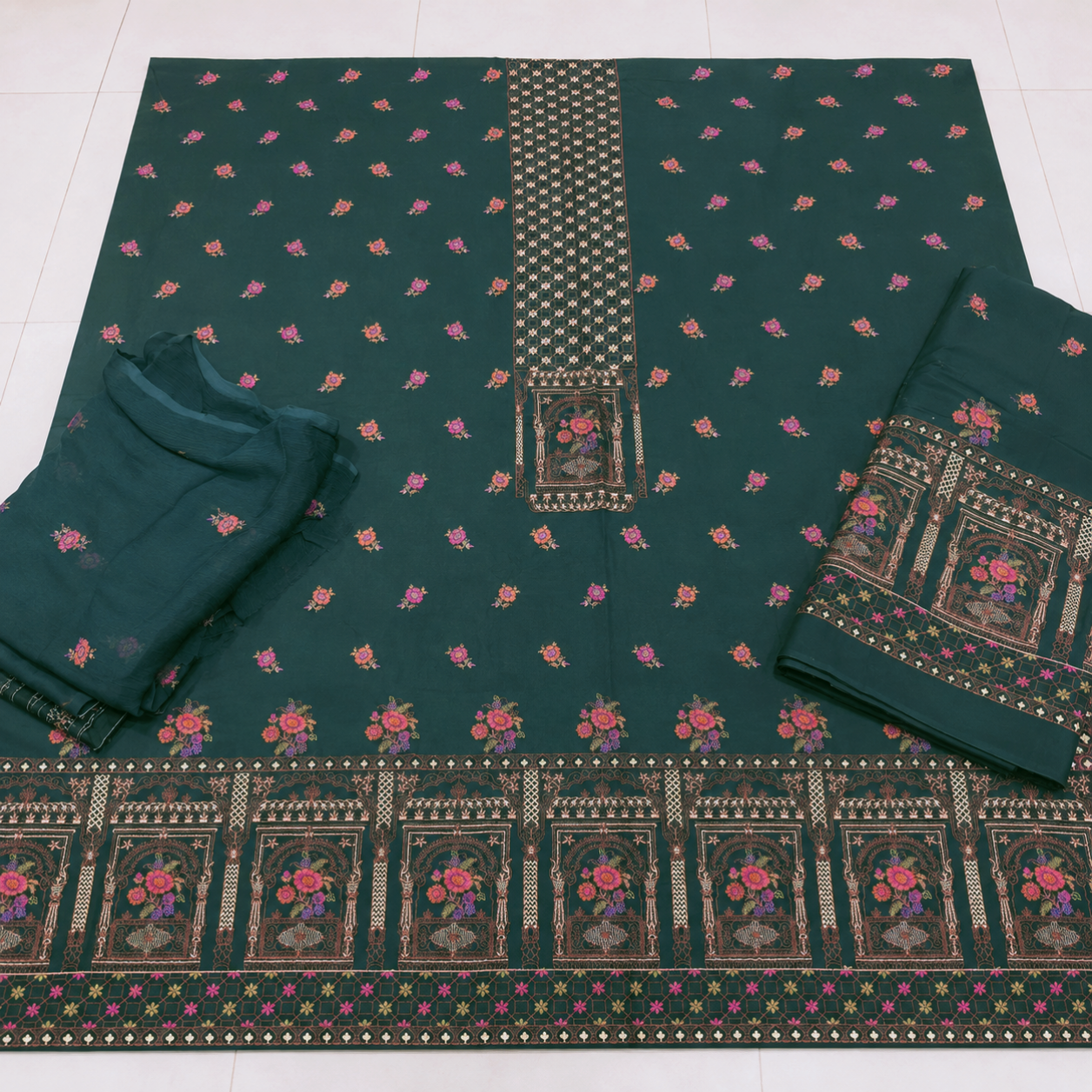 Bareeze lawn embroidered 3pc