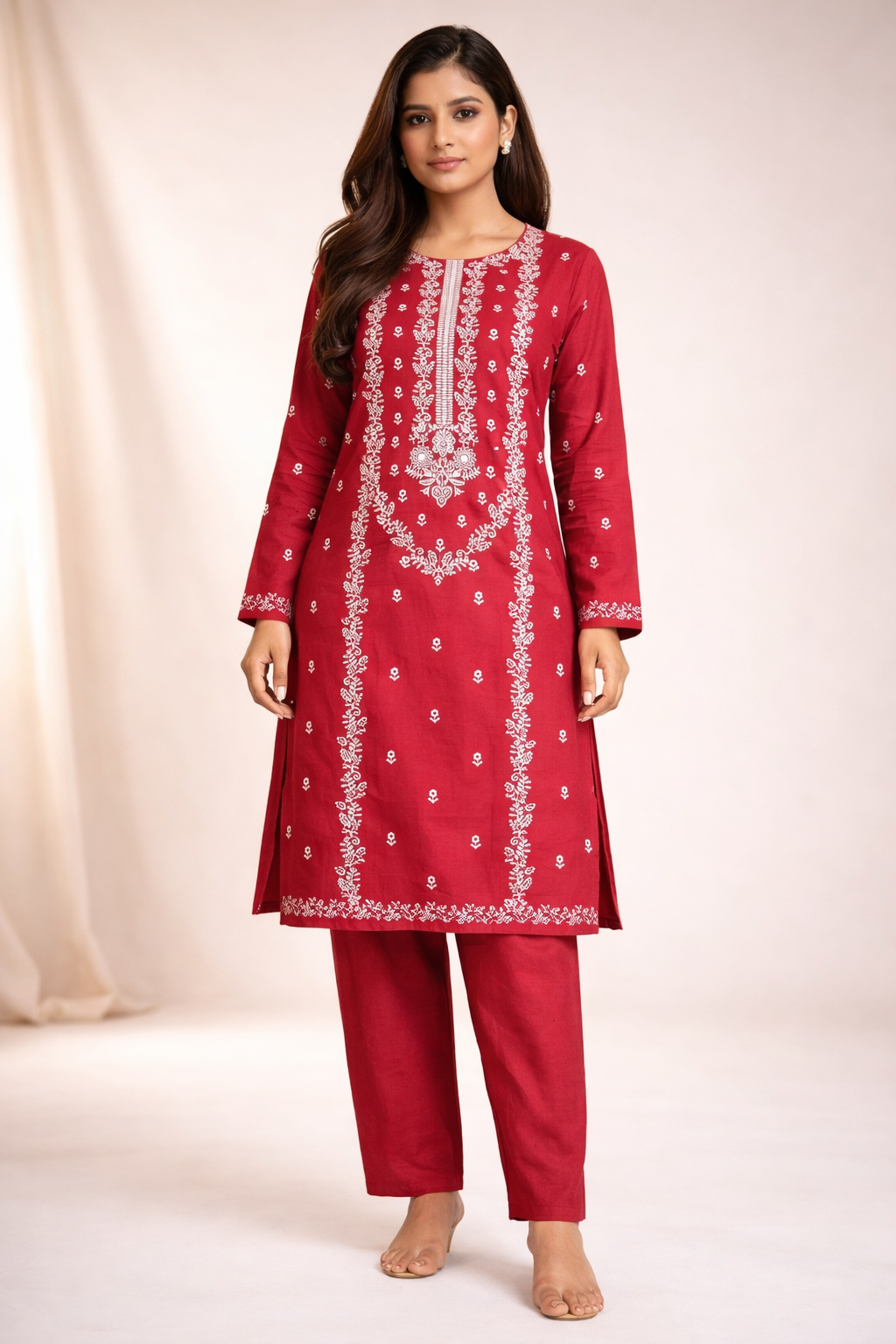 2 PIECE - EMBROIDERED LAWN SUIT SCV1-1527