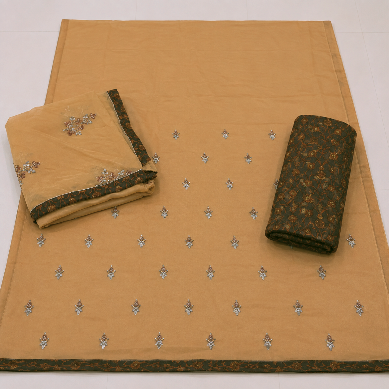 Chiffon embroidered 3pc