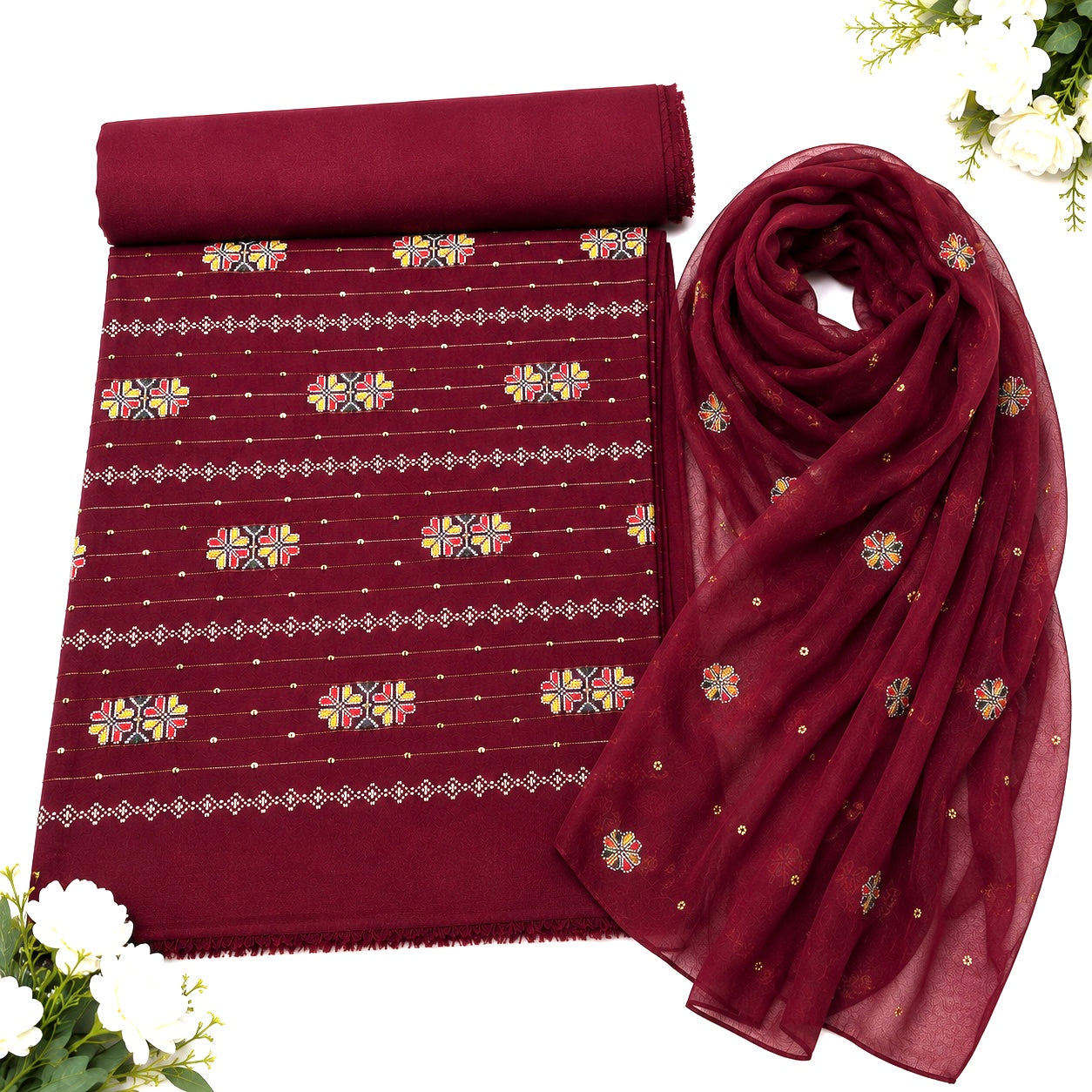 KARANDI EMBROIDERED 3-PIECE TZAJ-341