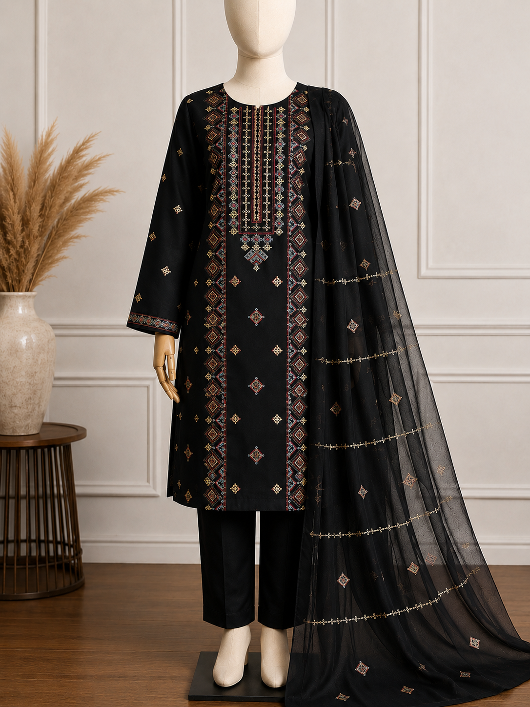 KARANDI EMBROIDERED 3-PIECE TZAJ-401