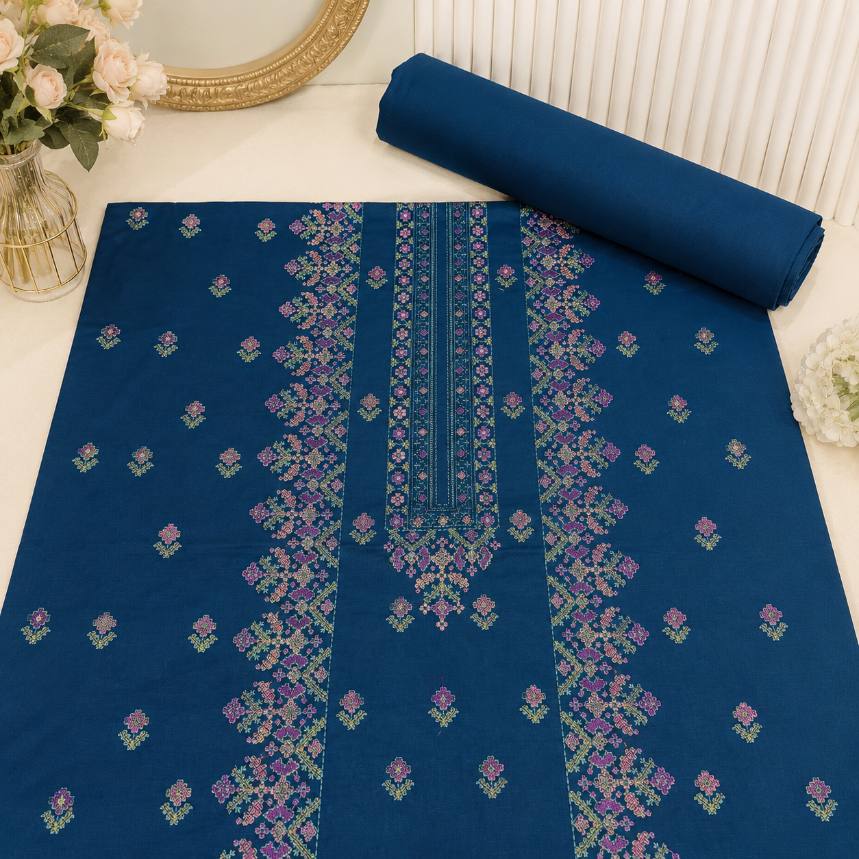 KHADDAR EMBROIDERED 2PC