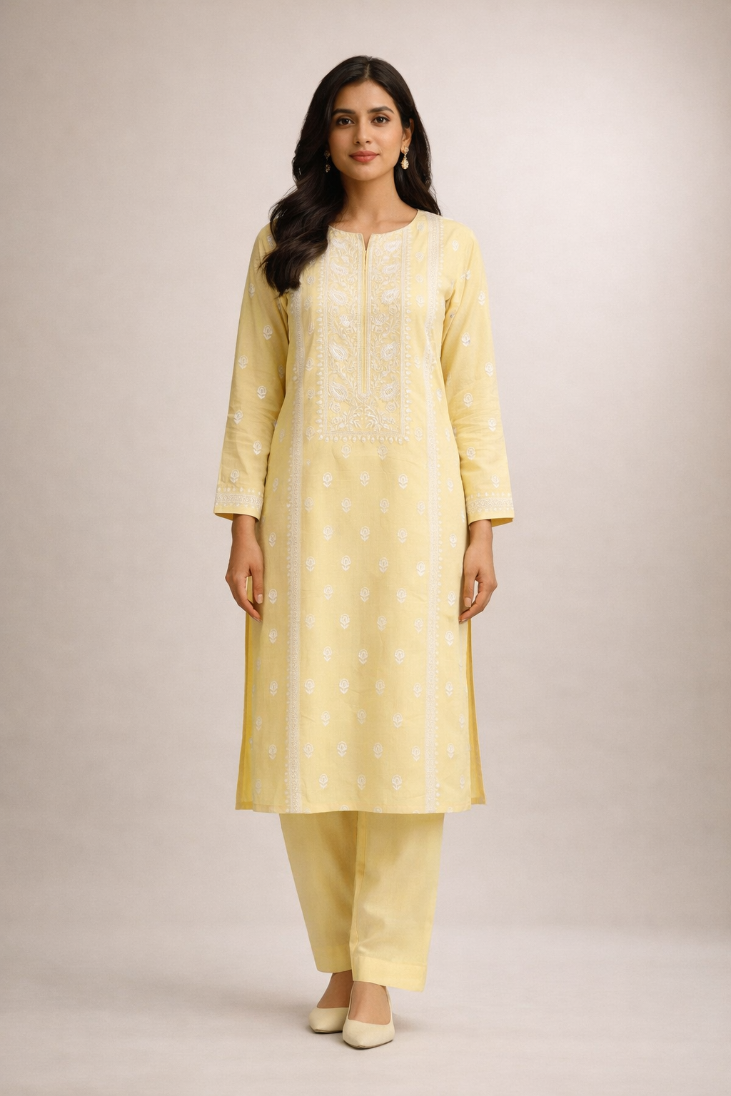 2 PIECE - EMBROIDERED LAWN SUIT SCV1-1533