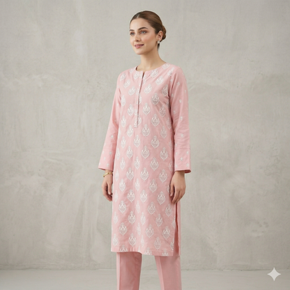 2 PIECE - EMBROIDERED LAWN SUIT SCV1-1776
