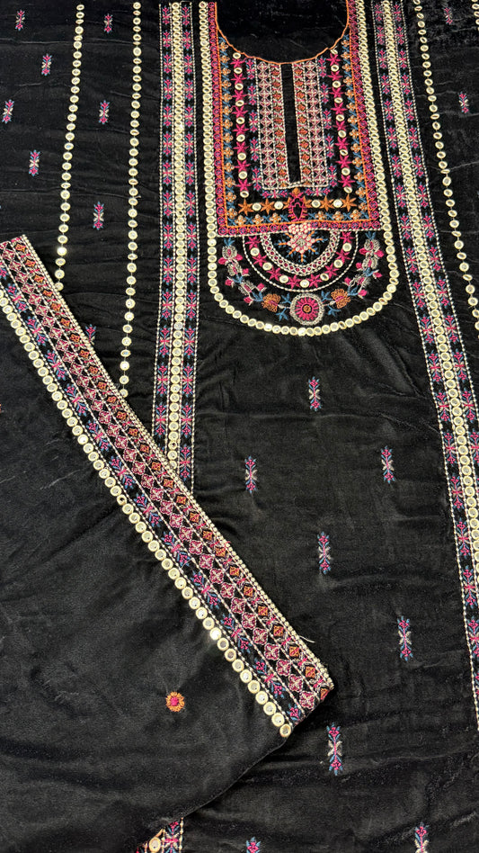 VELVET EMBROIDERED 3-PIECE TZAJ-252
