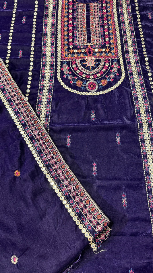 VELVET EMBROIDERED 3-PIECE TZAJ-247