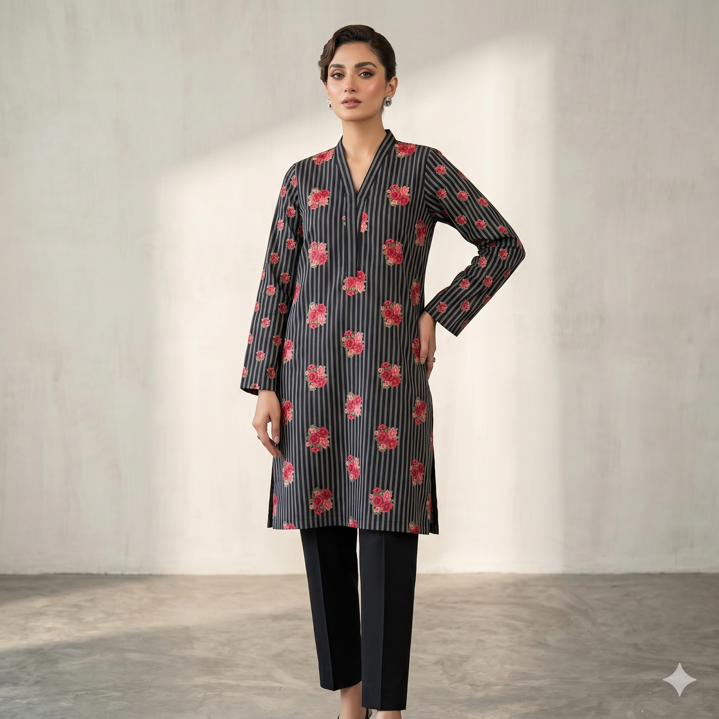 2 PIECE - PRINTED EMBROIDERED LAWN SUIT SCV2-211