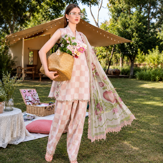 MARIA B LUXURY LAWN 3PC CHIFFON DOPATTA