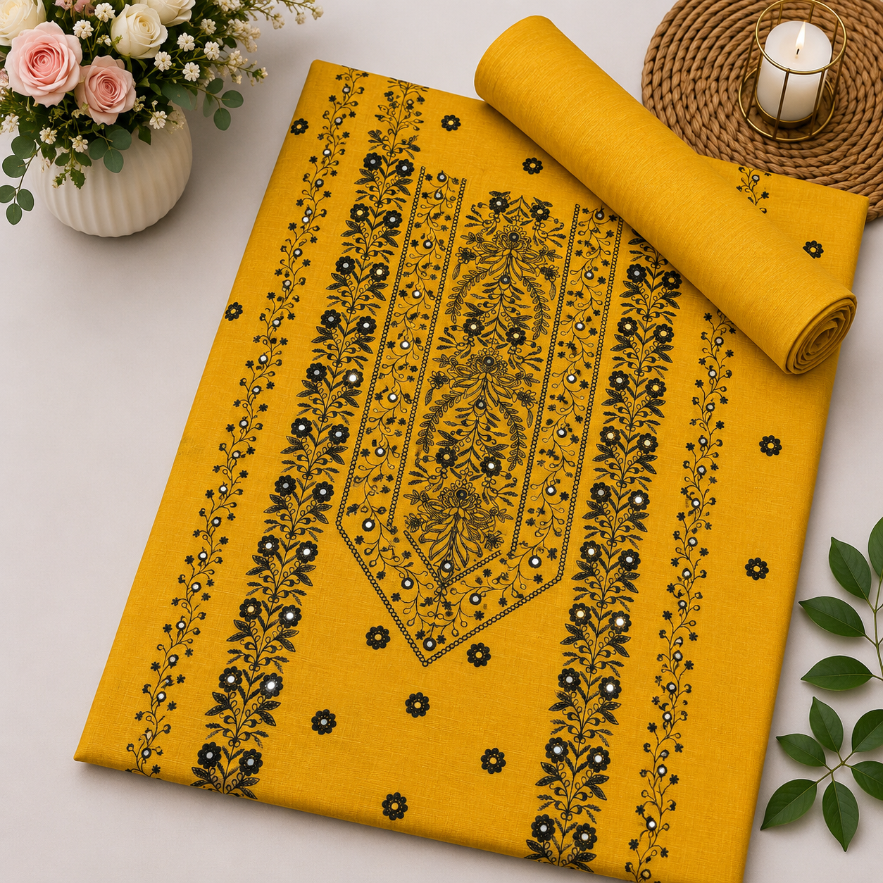 KHADDAR EMBROIDERED 2PC