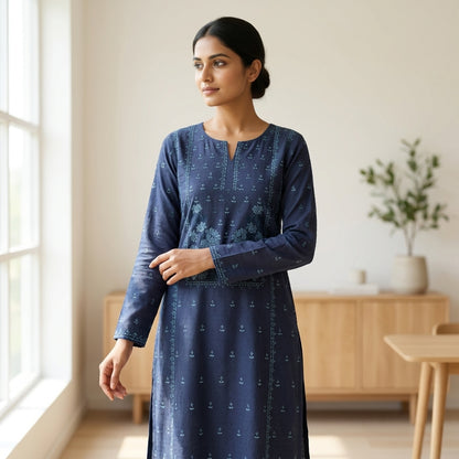 2 PIECE - TEXTURED EMBROIDERED LAWN SUIT SCV2-215