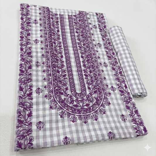 2 PIECE - PRINTED EMBROIDERED LAWN SUIT SCV2-208