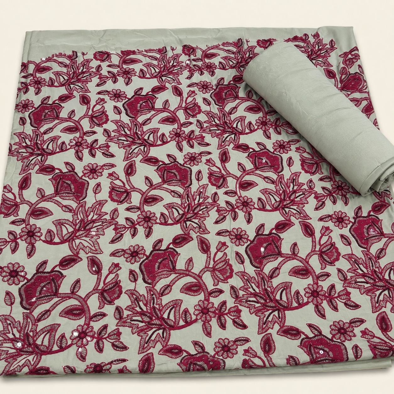 Bareeze stone linen embroidered 2pc