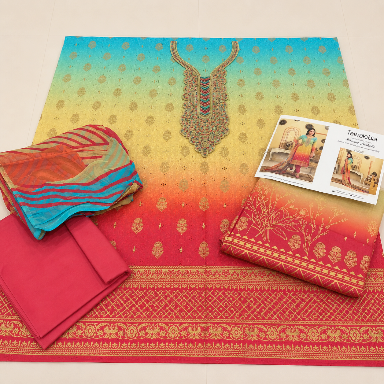 Tawakkal Lawn embroidered 3pc