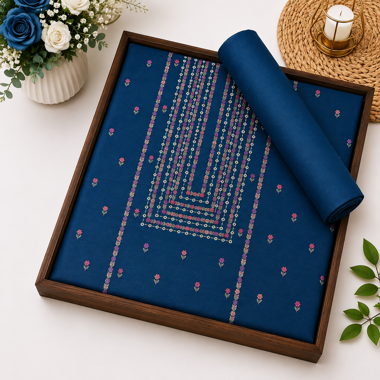 KHADDAR EMBROIDERED 2PC