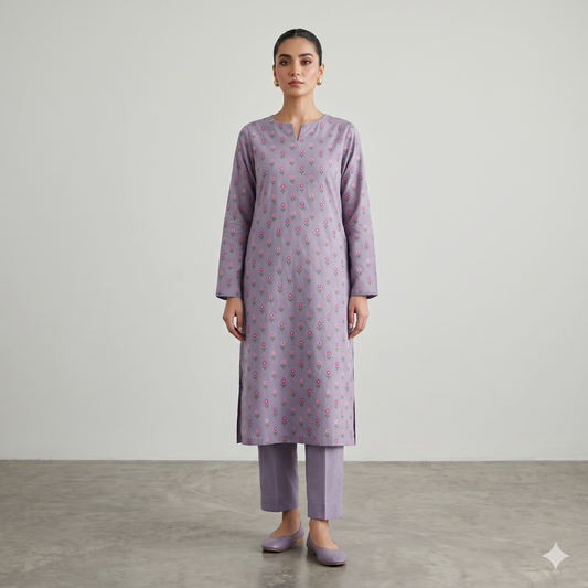 2 PIECE - EMBROIDERED LAWN SUIT SCV1-1793
