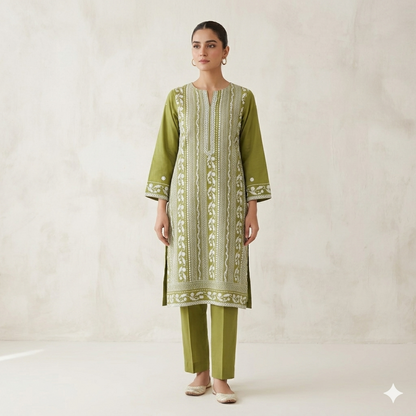 2 PIECE - EMBROIDERED LAWN SUIT SCV1-1803