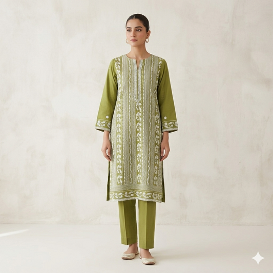 2 PIECE - EMBROIDERED LAWN SUIT SCV1-1803