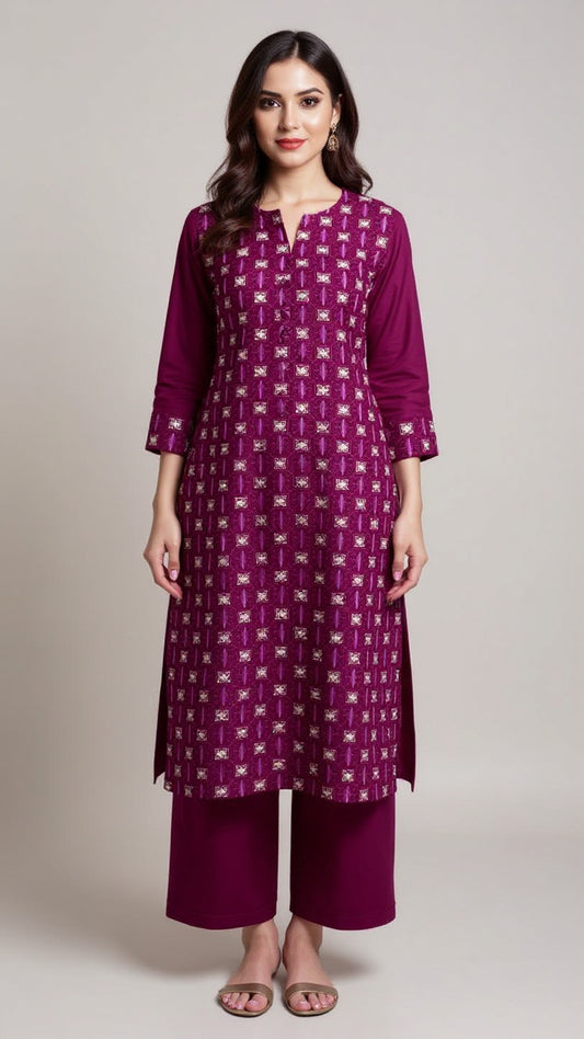 KHADDAR EMBROIDERED 2PC