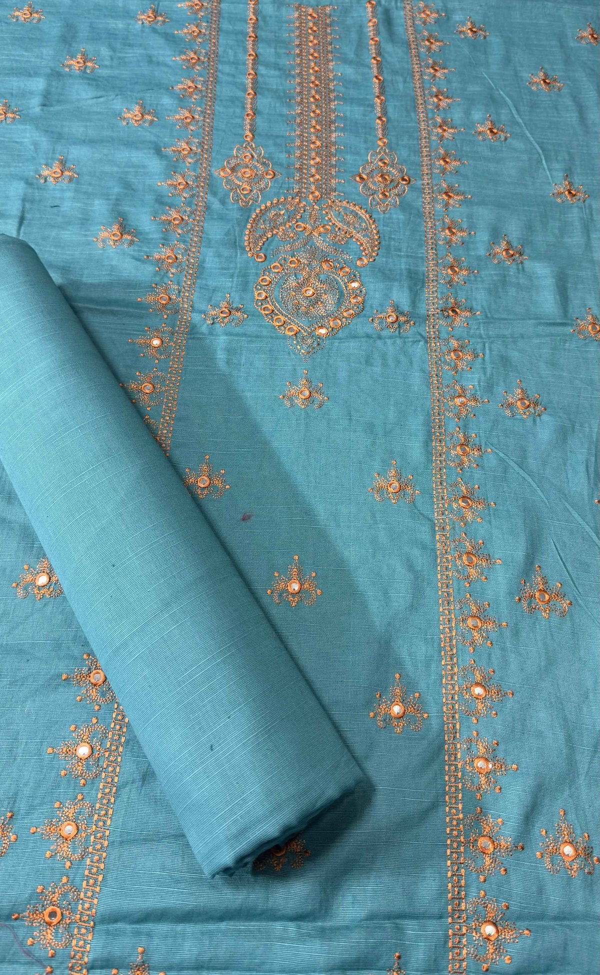 Blue Khaddar Embroidered 2-Piece Suit – Design 175 – Image 1 | TANIAZE