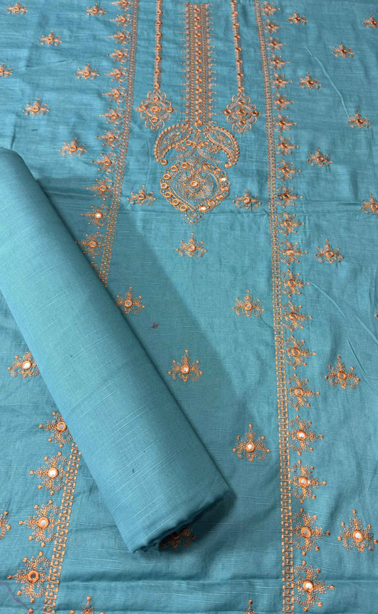 Blue Khaddar Embroidered 2-Piece Suit – Design 175 – Image 1 | TANIAZE