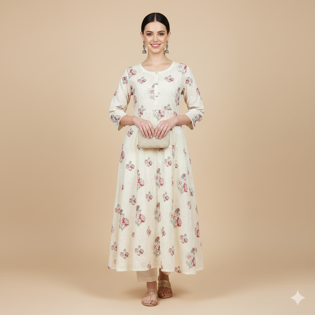 KHADDAR CHICKEN KARI EMBROIDERED 2PC