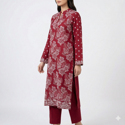 2 PIECE - EMBROIDERED LAWN SUIT SCV1-1778