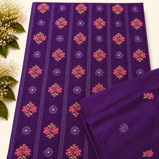 Purple Karandi Embroidered 2-Piece Suit – TZAJ-2386