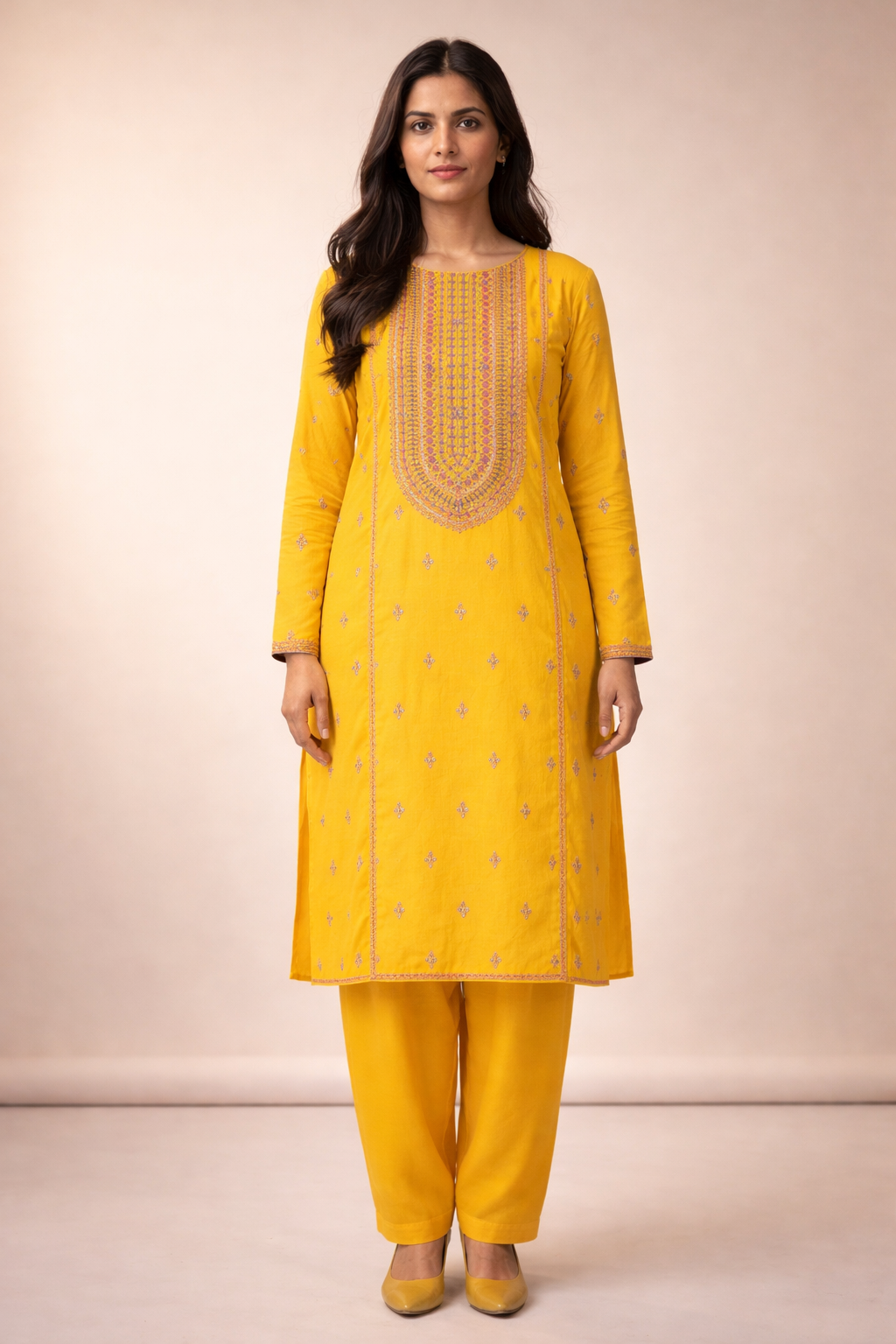 2 PIECE - EMBROIDERED LAWN SUIT SCV1-1516