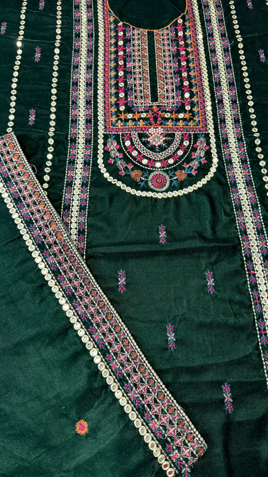 VELVET EMBROIDERED 3-PIECE TZAJ-251