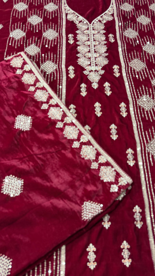 VELVET EMBROIDERED 3-PIECE TZAJ-272
