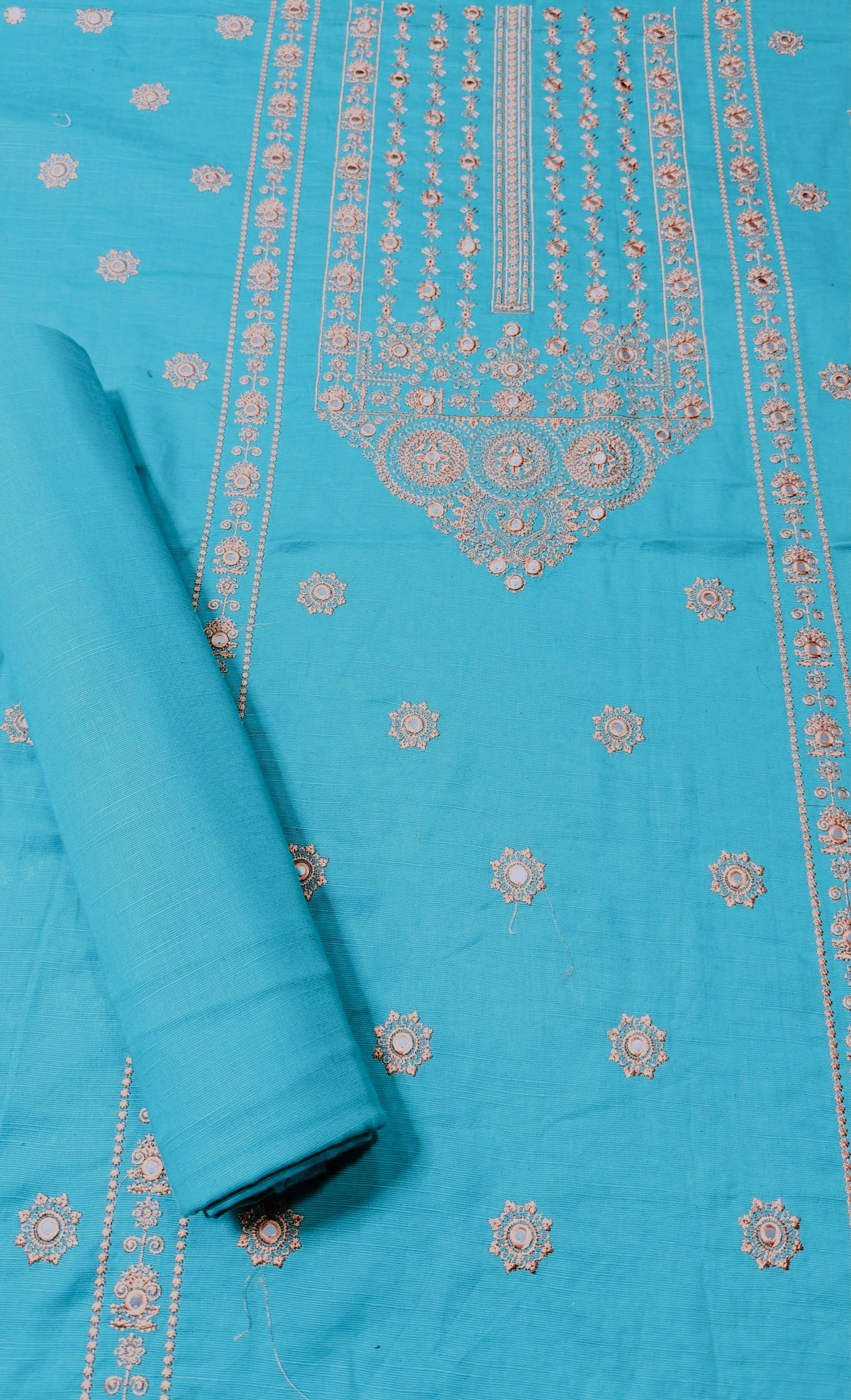 Blue Khaddar Embroidered 2-Piece Suit – Design 170