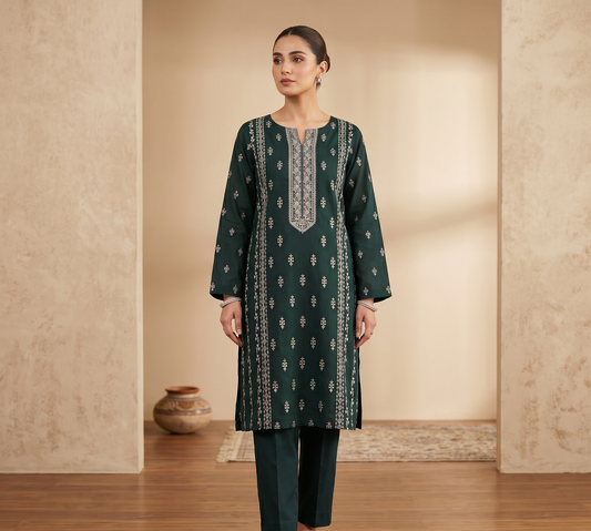 2 PIECE - EMBROIDERED LAWN SUIT SCV1-1791