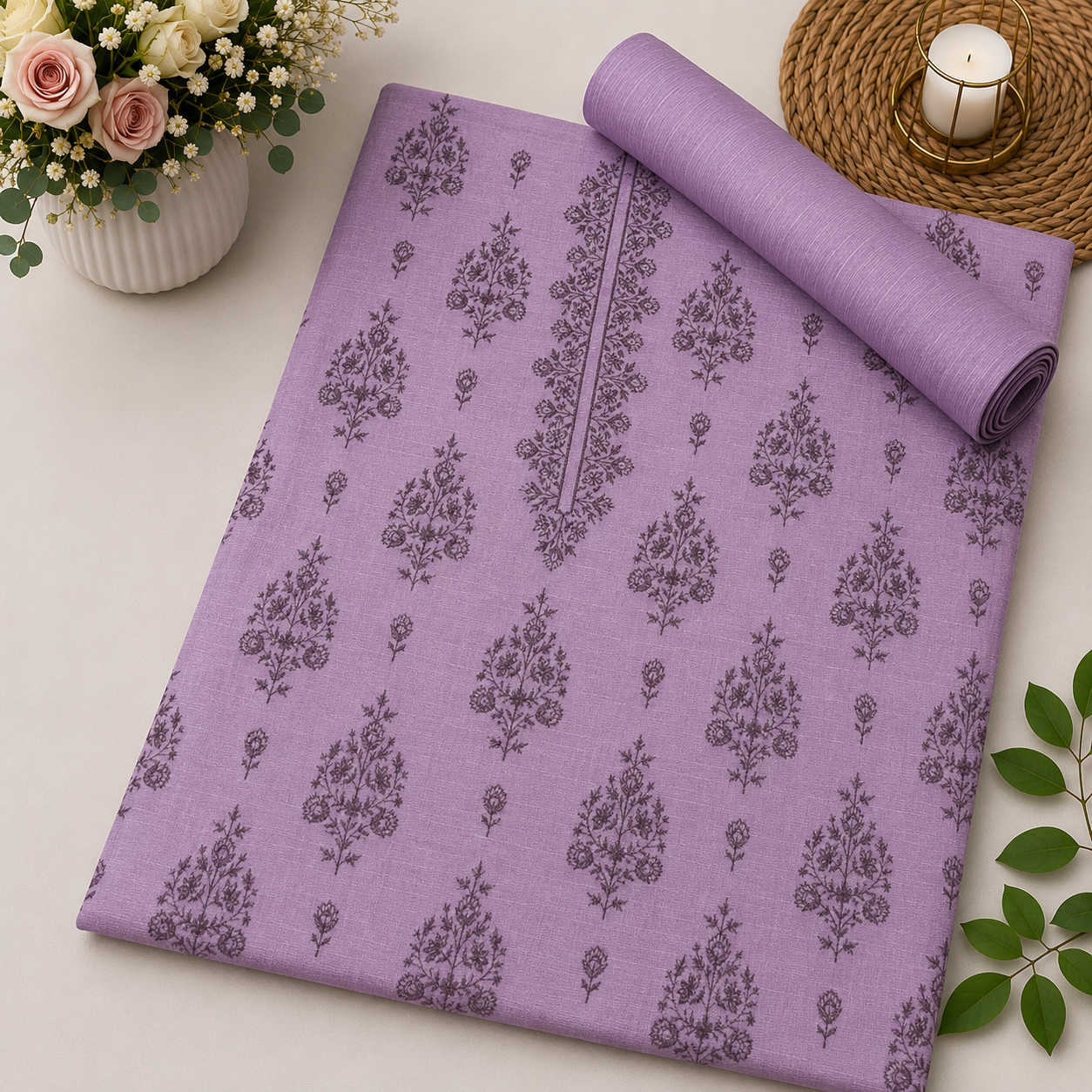 KHADDAR EMBROIDERED 2PC