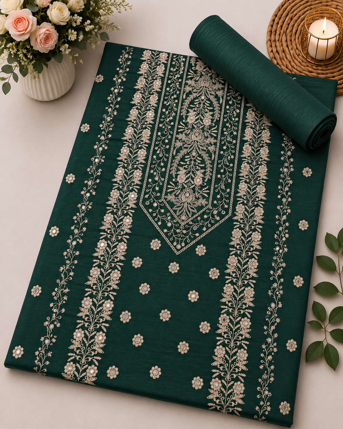 KHADDAR EMBROIDERED 2PC
