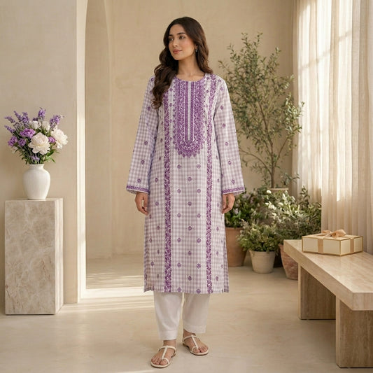 2 PIECE - PRINTED EMBROIDERED LAWN SUIT SCV2-208