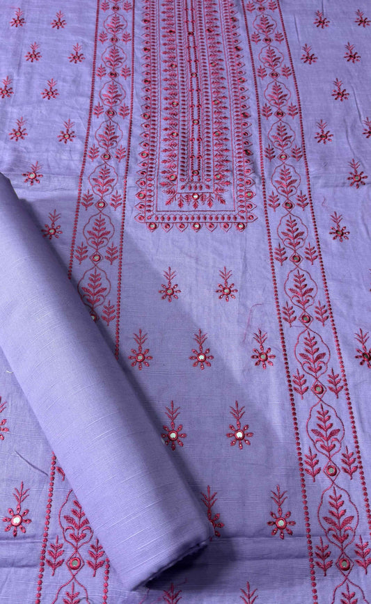 Lilac Khaddar Embroidered 2-Piece Suit – Design 197 – Image 1 | TANIAZE
