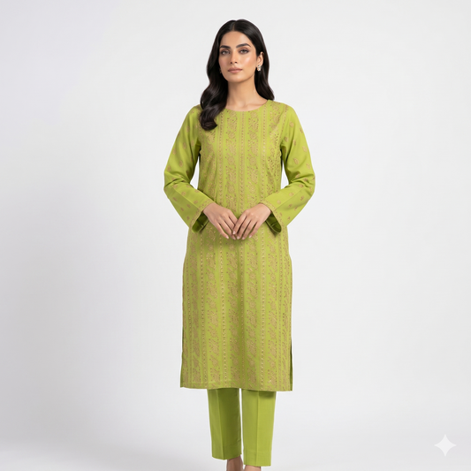 2 PIECE - EMBROIDERED LAWN SUIT SCV1-1789