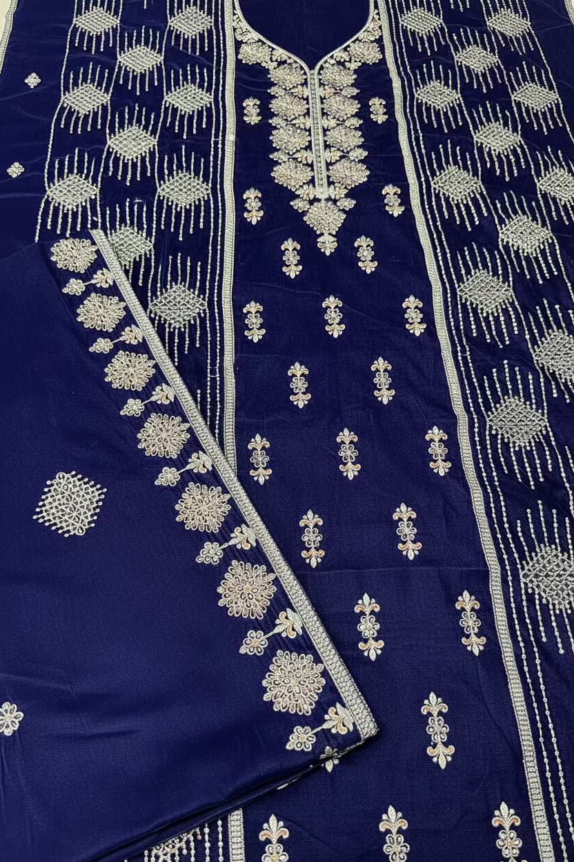 VELVET EMBROIDERED 3-PIECE TZAJ-267