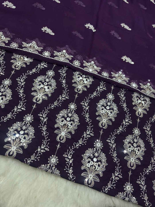 BAREEZE LAWN EMBROIDERED 3PC CHIFFON DOPATTA TZAJ-147