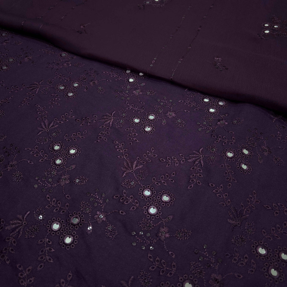 Deep Purple women's unstitched Karandi embroidered 3-piece suit TZAJ-288 by TANIAZE