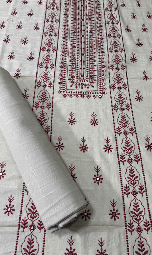 Off-White Khaddar Embroidered 2-Piece Suit – Design 185 – Image 1 | TANIAZE