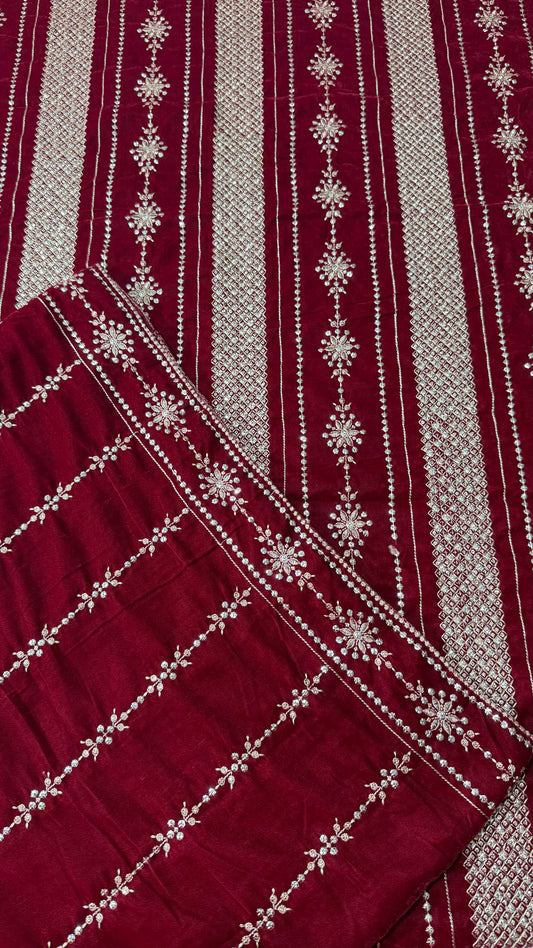 VELVET EMBROIDERED 3-PIECE TZAJ-239