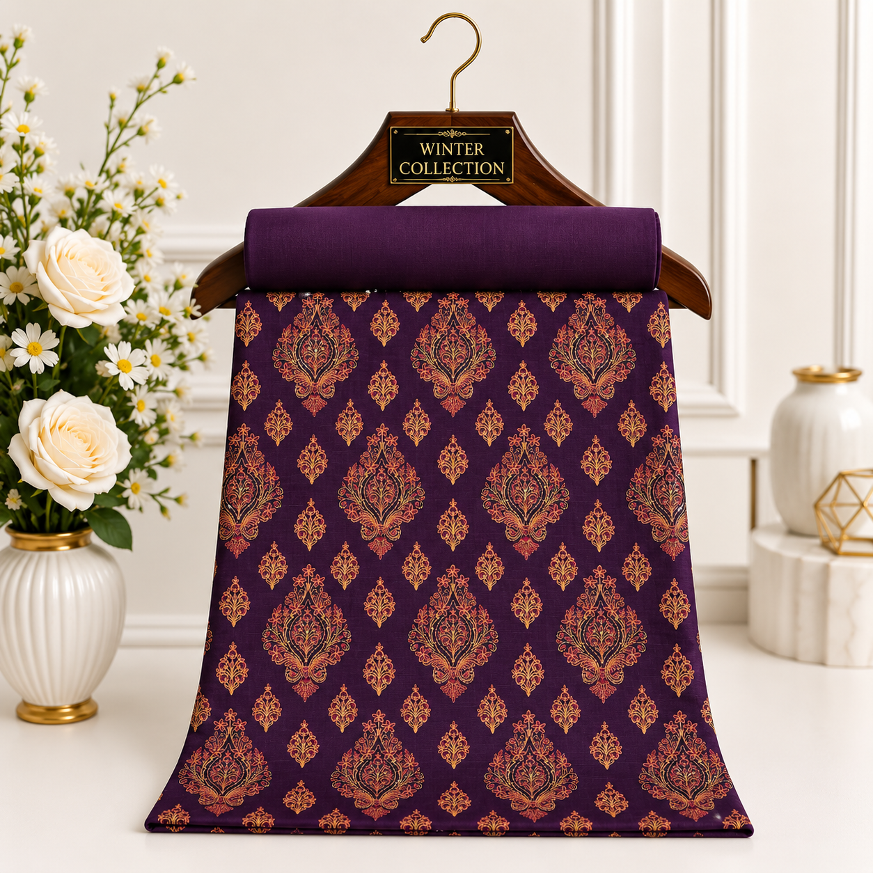 KHADDAR EMBROIDERED 2PC