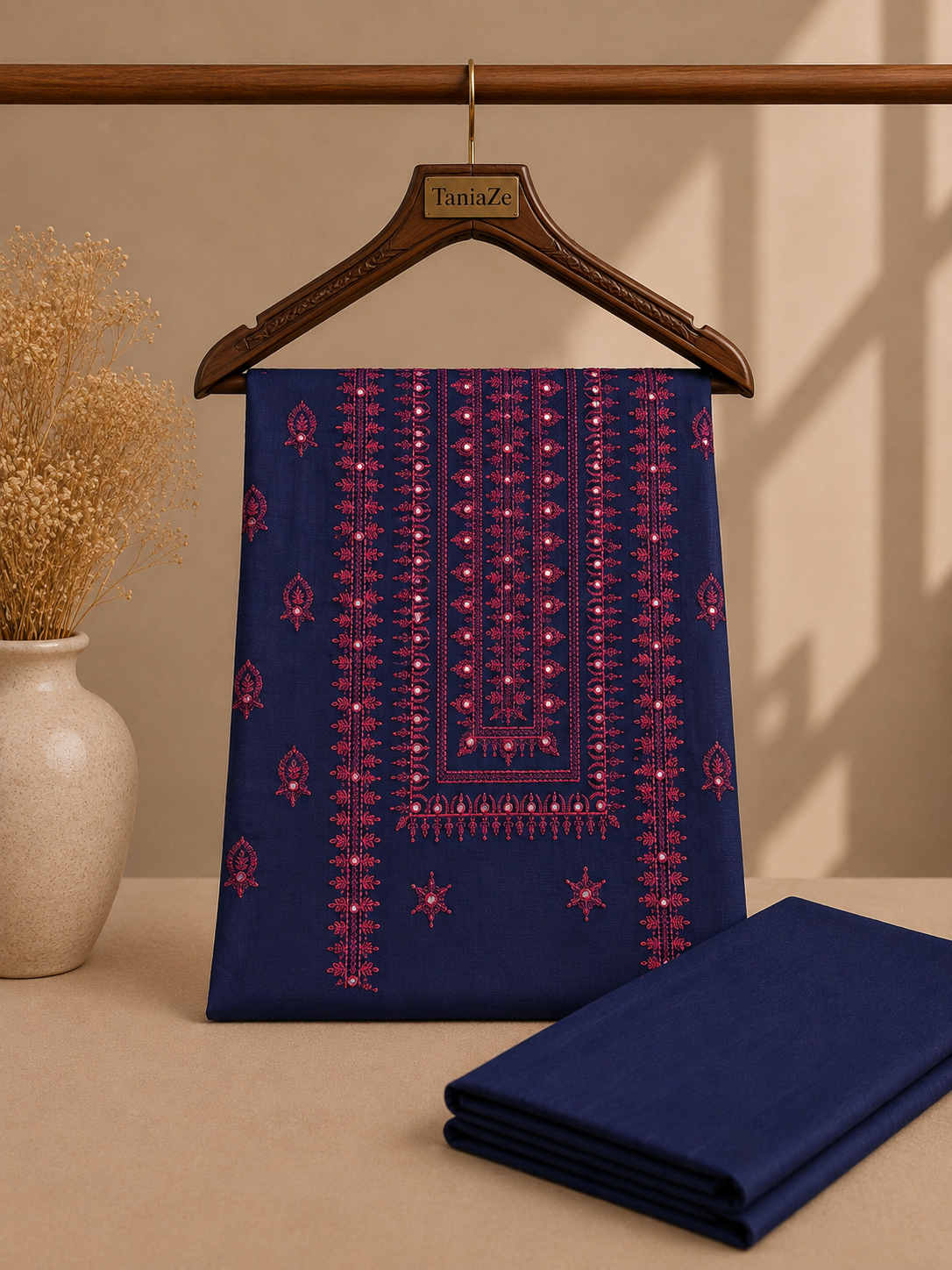 KHADDAR EMBROIDERED 2PC