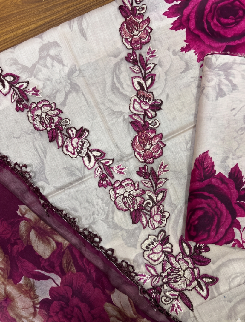 ADAN LIBAS LAWN 3PC CHIFFON DOPATTA