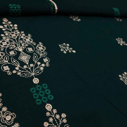 Bottle Green women's unstitched Karandi embroidered 3-piece suit TZAJ-179 by TANIAZE