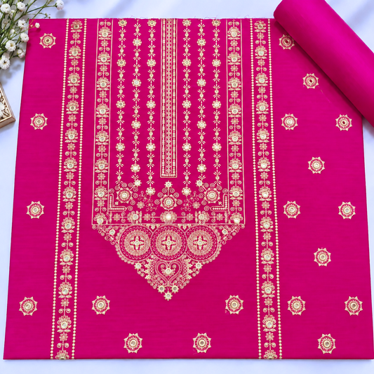 Hot Pink Khaddar Embroidered 2-Piece Suit – Design 312