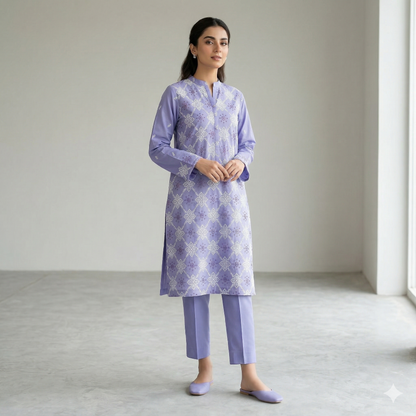 2 PIECE - EMBROIDERED LAWN SUIT SCV1-1760