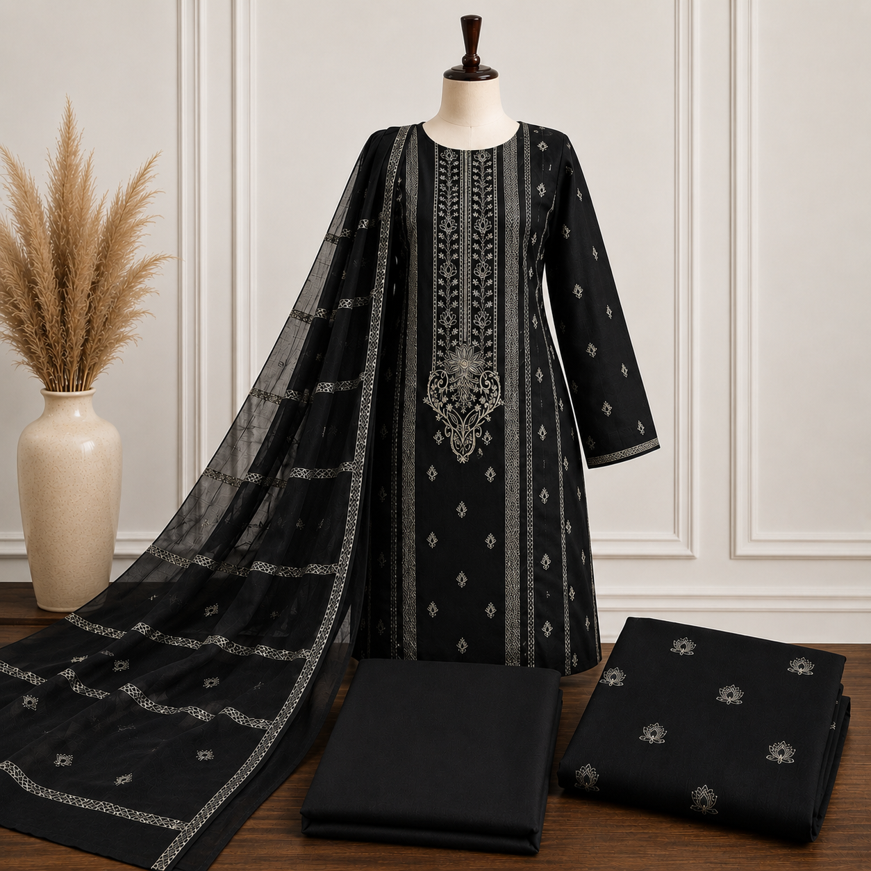 KARANDI EMBROIDERED 3-PIECE TZAJ-398