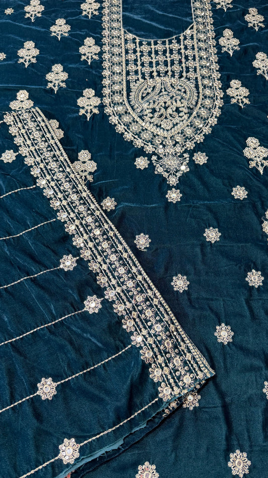 VELVET EMBROIDERED 3-PIECE TZAJ-276